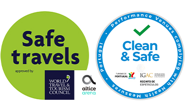 Logotype 'approved by Safe travels' and logotype 'Clean & Safe'